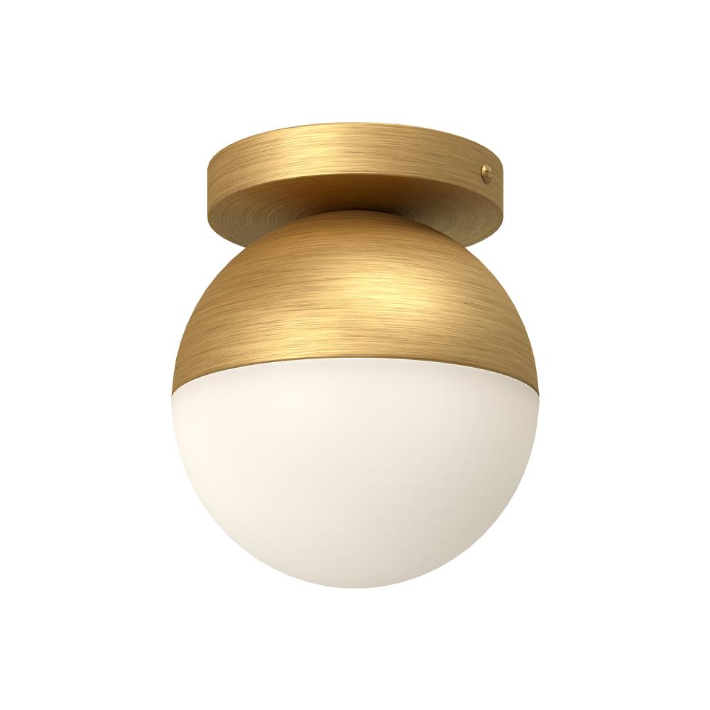 Monae 6-in Brushed Gold/Opal Glass 1 Light Flush Mount