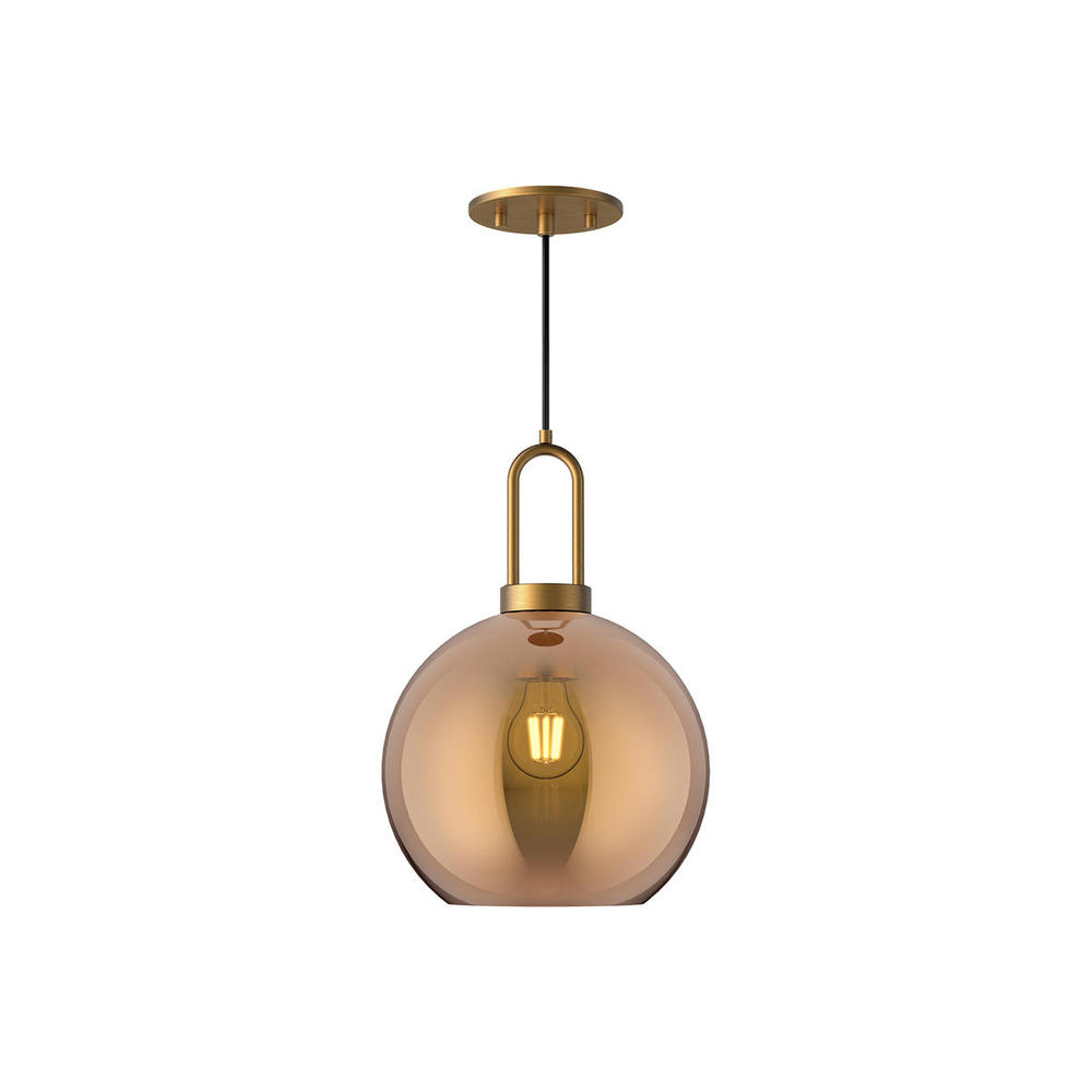 Soji 10-in Aged Gold/Copper Glass 1 Light Pendant