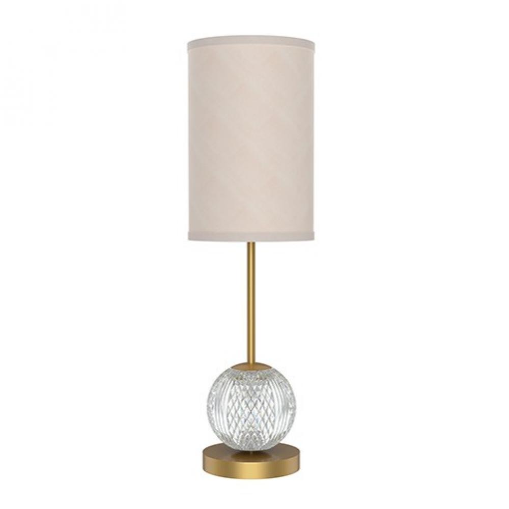 Marni 21-in Natural Brass/White Linen LED Table Lamp