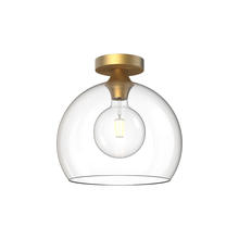 Alora Lighting FM506312AGCL - Castilla 12-in Aged Gold/Clear Glass 1 Light Flush Mount
