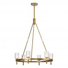  CH338632VBCC - Lucian 32-in Clear Crystal/Vintage Brass 6 Lights Chandeliers