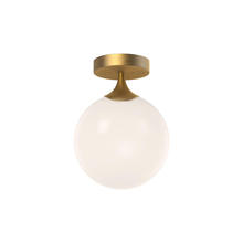 Alora Lighting FM505108AGOP - Nouveau 8-in Aged Gold/Opal Matte Glass 1 Light Flush Mount