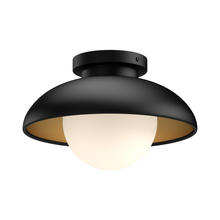  FM522016MBOP - Rubio 16-in Matte Black/Opal Matte Glass 1 Light Flush Mount