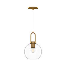 Alora Lighting PD601608AGCL - Soji 8-in Aged Gold/Clear Glass 1 Light Pendant