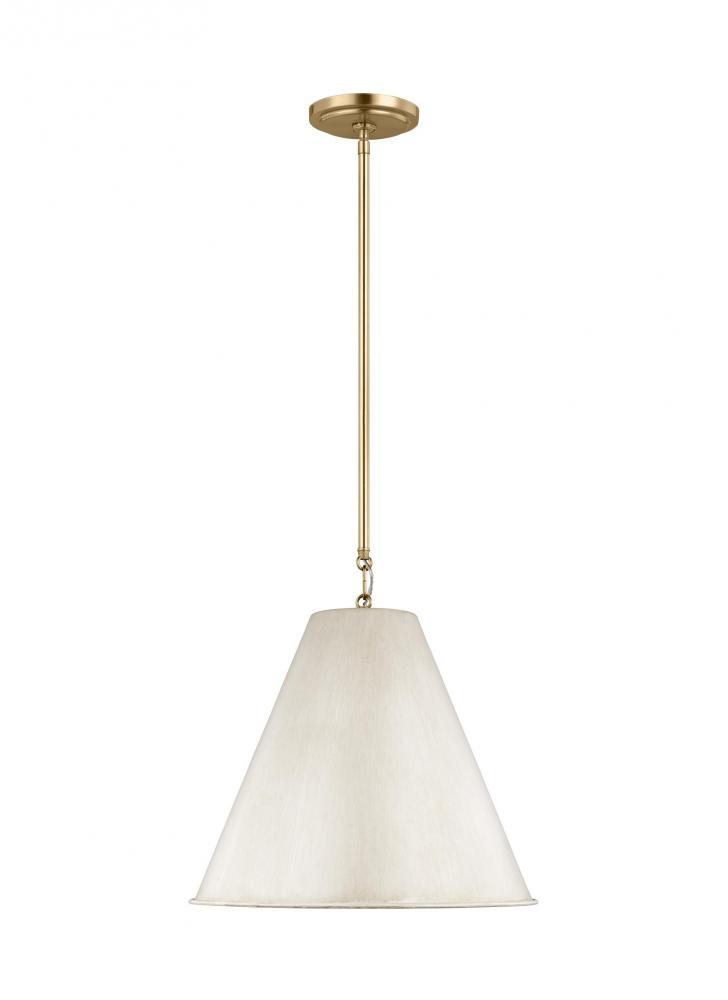 Gordon contemporary 1-light indoor dimmable ceiling hanging single pendant light in antique white fi