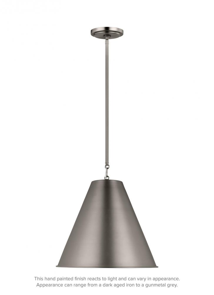 Gordon contemporary 1-light indoor dimmable ceiling hanging single pendant light in antique brushed