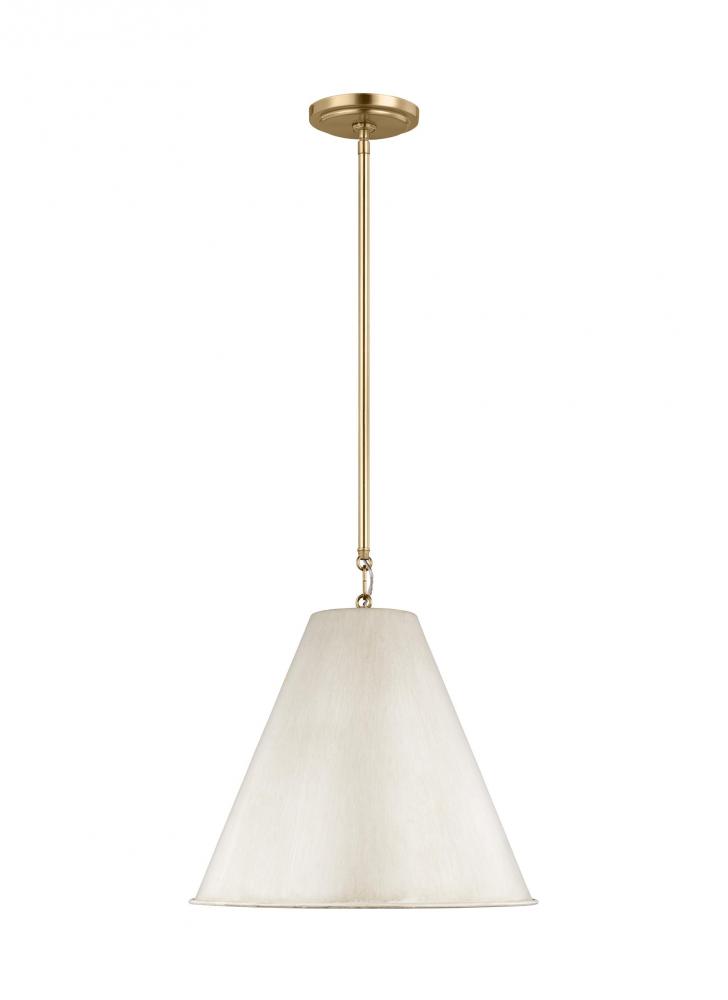 Gordon contemporary 1-light LED indoor dimmable ceiling hanging single pendant light in antique whit