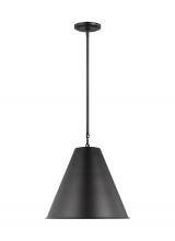 Visual Comfort & Co. Studio Collection 6585101-112 - Gordon contemporary 1-light indoor dimmable ceiling hanging single pendant light in midnight black f