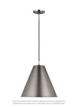 Visual Comfort & Co. Studio Collection 6585101-965 - Gordon contemporary 1-light indoor dimmable ceiling hanging single pendant light in antique brushed