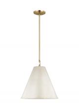 Visual Comfort & Co. Studio Collection 6585101EN3-817 - Gordon contemporary 1-light LED indoor dimmable ceiling hanging single pendant light in antique whit