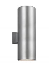 Visual Comfort & Co. Studio Collection 8313902-753 - Outdoor Cylinders transitional 2-light outdoor exterior large wall lantern sconce in painted brushed