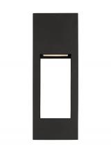 Visual Comfort & Co. Studio Collection 8657793S-12 - Testa modern 2-light LED outdoor exterior medium wall lantern in black finish with satin etched glas