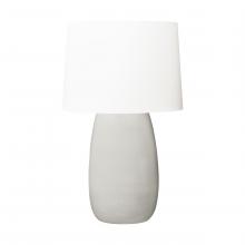  BT1081SHG1 - Barbara Barry Roma 1-Light Table Lamp in Shellish Grey Finish with White Linen Fabric Shade