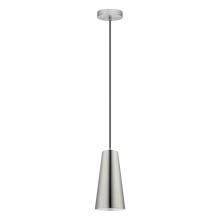 Eglo Canada 201529A - 1 LT Mini Pendant w/ Matte Nickel Finish & Matte Nickel Metal Cone Shaped Shade