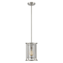 Eglo Canada 203544A - 1 LT Mini Pendant w/ Matte Nickel Finish & Metal Cage Shade