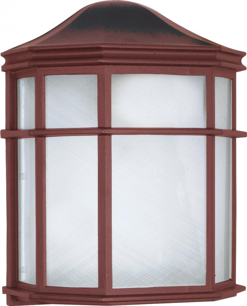 1-Light Cage Wall Lantern in Old Bronze Finish with Linen Acrylic Lens and (1) 13W GU24 Bulb