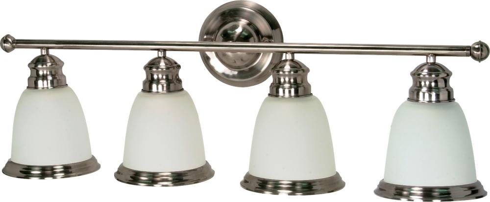 Palladium - 4 Light - 31" - Vanity - with Satin Frosted Glass Shades