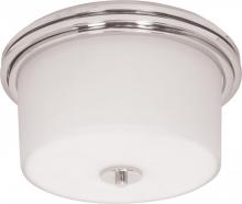 Nuvo 60/1069 - 2-Light Flush Mount Drum Light Fixture in Polished Chrome with White Opal Glass and (2) Halogen G9
