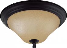 Nuvo 60/1728 - 2-Light Large Dome Flush Mount Ceiling Light Fixture in Mountain Lodge Finish with Toasted Honey