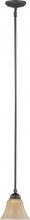 Nuvo 60/1732 - 1-Light Mini Pendant Light Fixture in Mountain Lodge Finish with Toasted Honey Glass