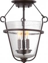 Nuvo 60/5283 - 3-Light Semi Flush Light Fixture in Copper Espresso Finish with Clear Seeded Glass