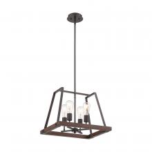 Nuvo 60/6893 - Outrigger - 4 Light Pendant with - Mahogany Bronze and Nutmeg Wood Finish