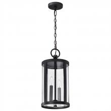 Nuvo 60/8115 - Broadstone; 2 Light Hanging Lantern; Matte Black with Clear Seeded Glass
