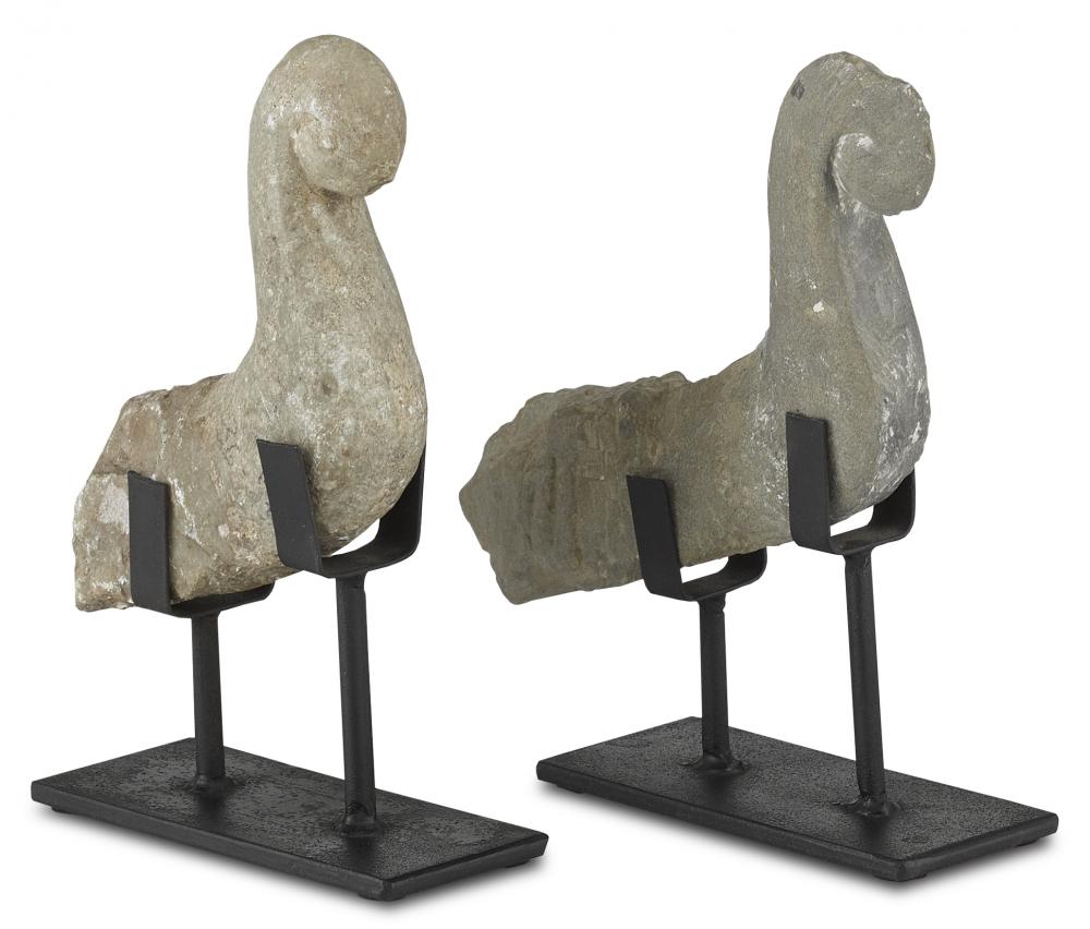 Magpie Stone Bird Set of 2