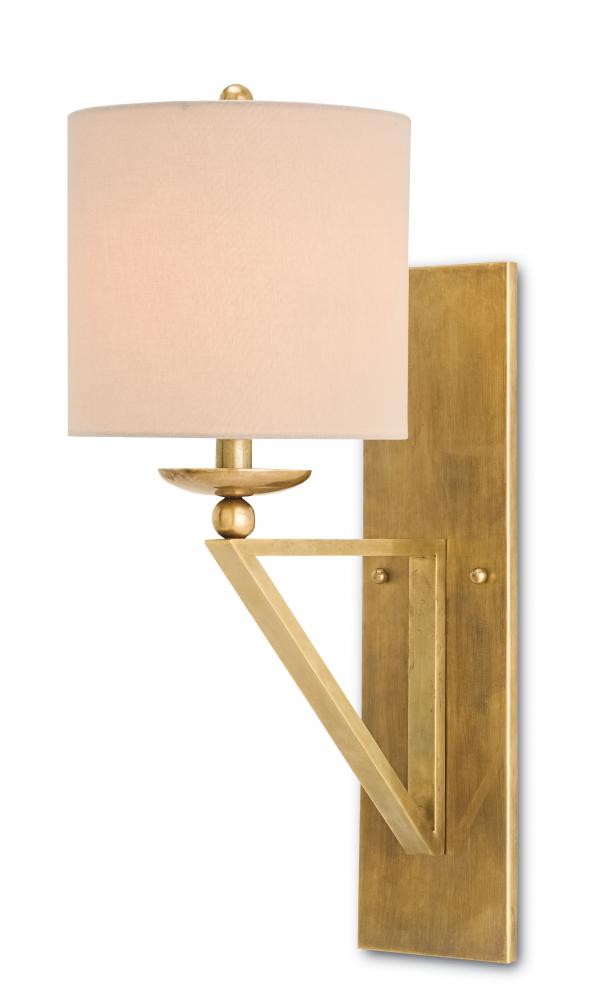 Anthology Brass Wall Sconce, White Shade