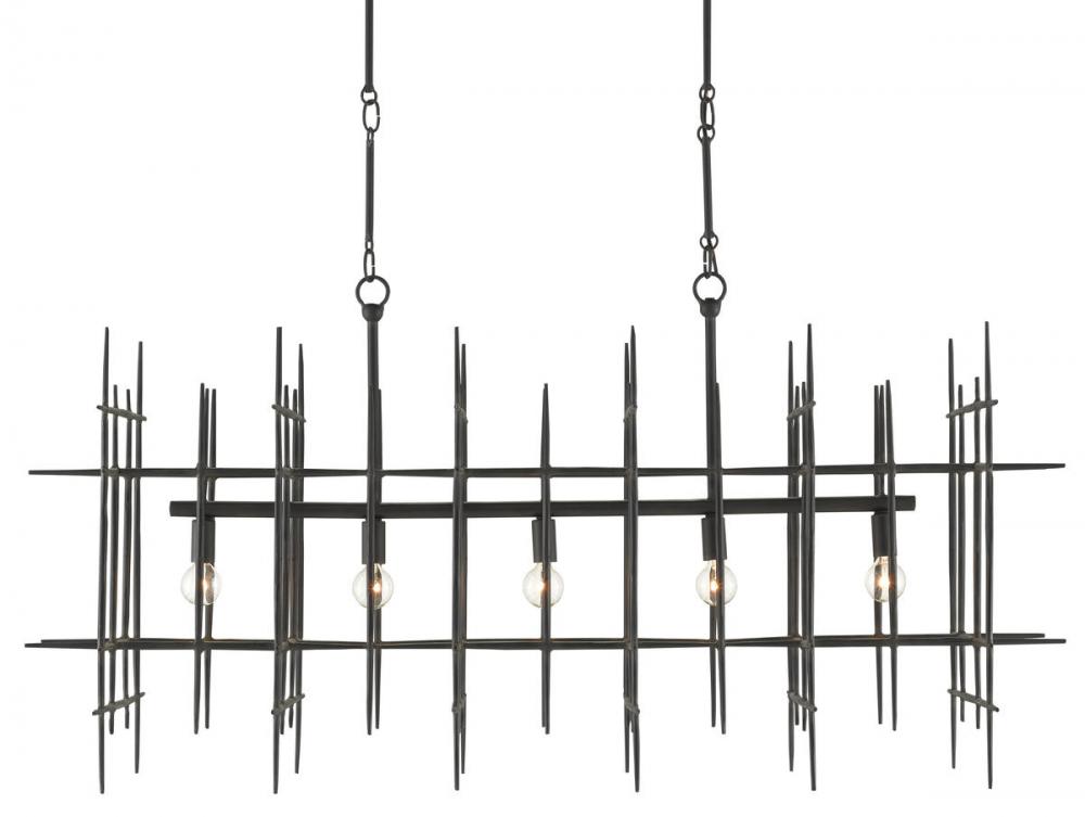 Steelhouse Black Rectangular Chandelier