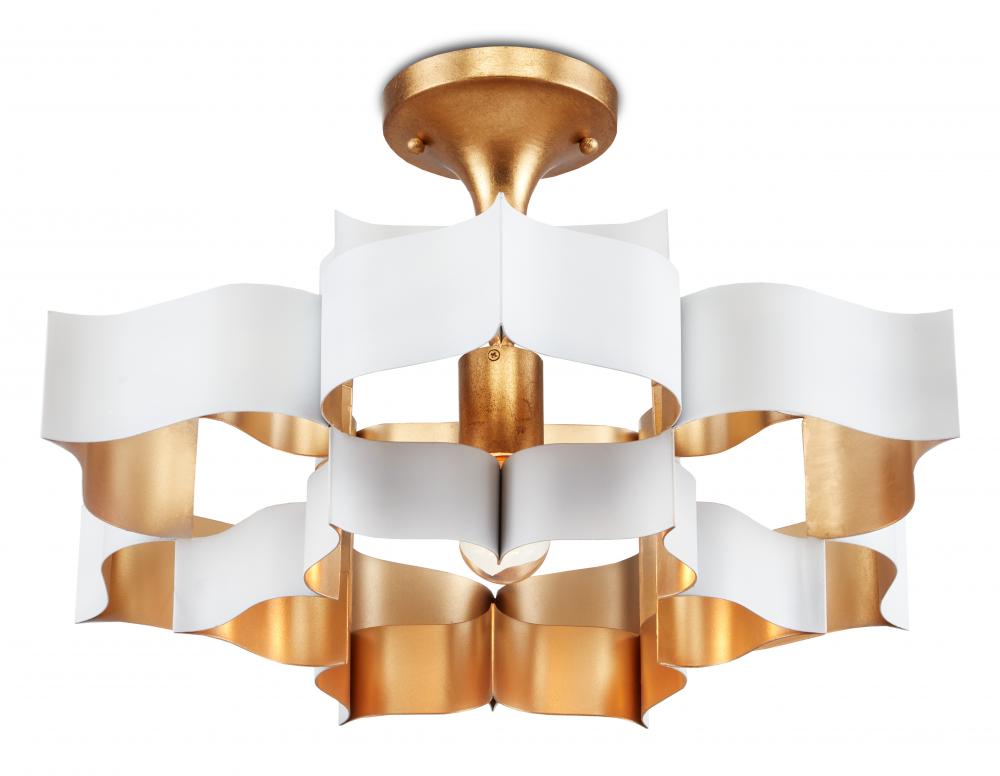 Grand Lotus Small White Chandelier