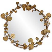 Currey 1000-0116 - Vinna Round Brass Leaves Mirror