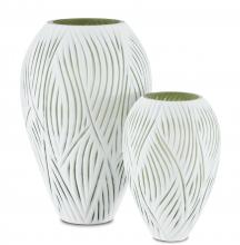 Currey 1200-0497 - Patta White Vase Set of 2