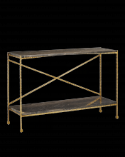  4000-0173 - Flying Marble Gold Console Table