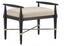 Currey 7000-0062 - Perrin Black Ottoman, Finn Natural