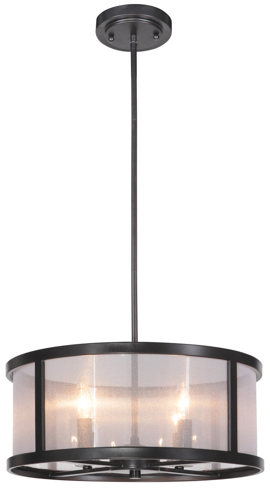 Danbury 4 Light Pendant in Matte Black