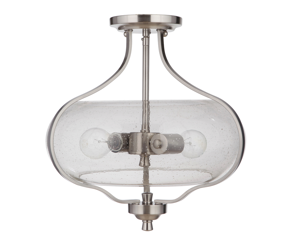 Serene 2 Light Semi Flush in Brushed Polished Nickel