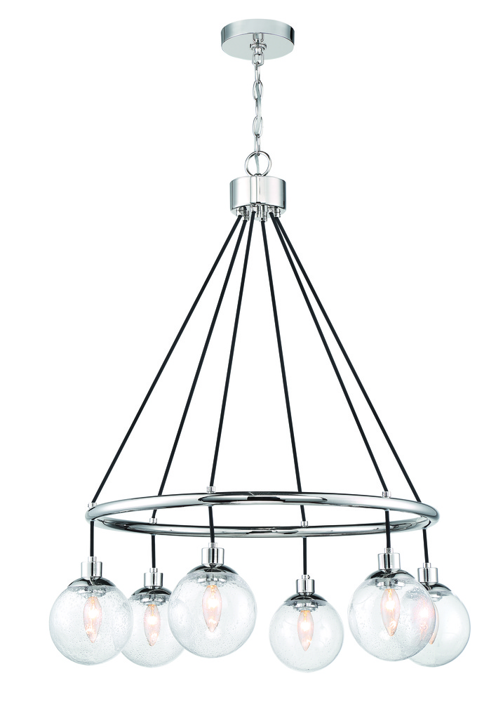 Que 6 Light Chandelier in Chrome