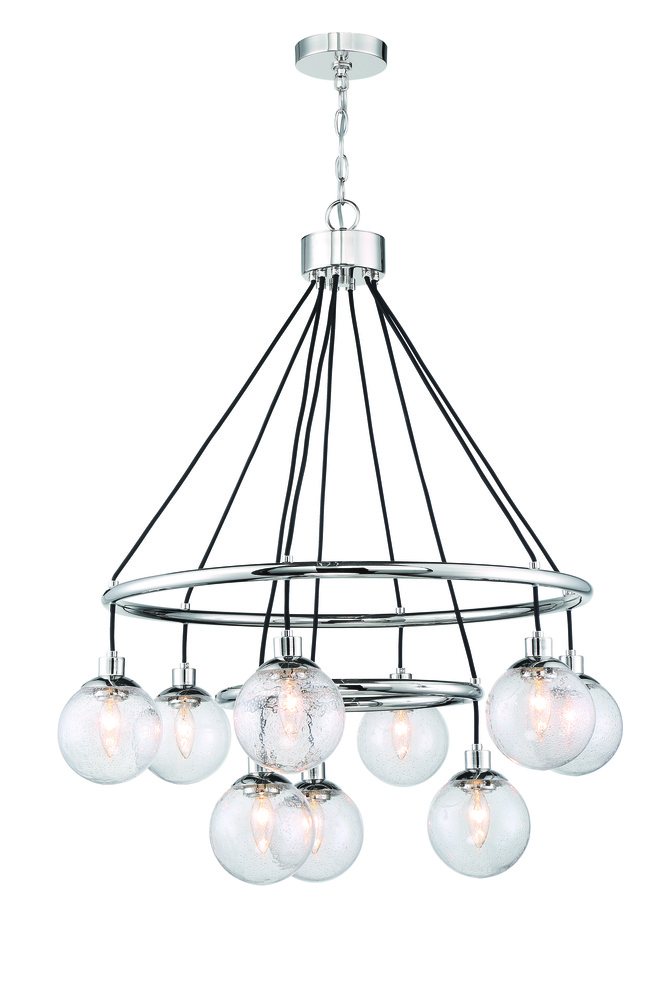 Que 9 Light Chandelier in Chrome