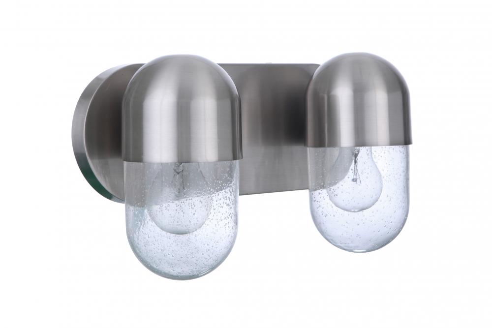 Pill 2 Light Vanity in Brushed Polished Nickel