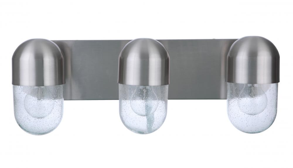 Pill 3 Light Vanity in Brushed Polished Nickel
