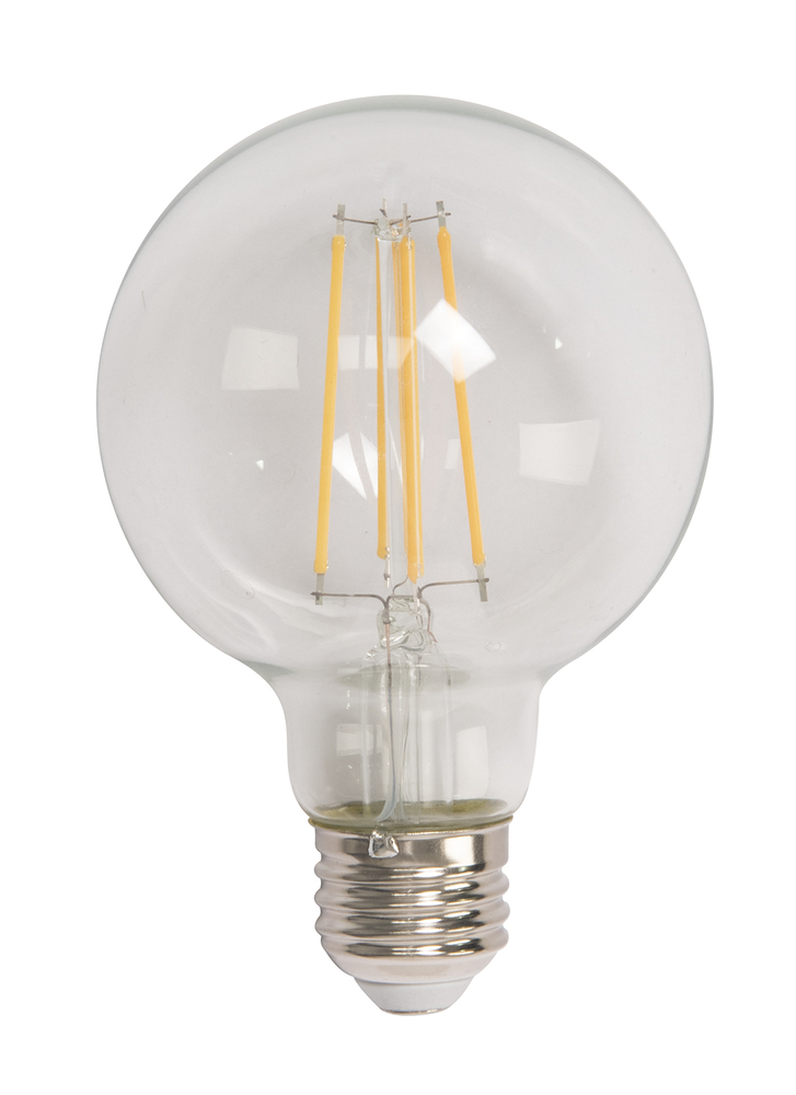 4.72" M.O.L. Clear LED G25, E26, 8W, Dimmable, 2700K