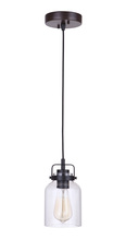  53691-FBDT - Foxwood 1 Light Mini Pendant in Flat Black/Dark Teak