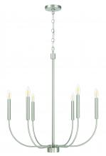  59826-BNK - Traci 6 Light Chandelier in Brushed Polished Nickel