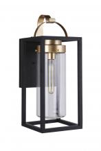 Craftmade ZA4814-MNSB - Neo 1 Light Medium Outdoor Wall Lantern in Midnight/Satin Brass