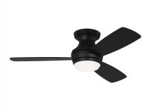 Visual Comfort & Co. Fan Collection 3IKR44MBKD - Ikon 44" Dimmable Integrated LED Indoor Midnight Black Hugger Ceiling Fan with Light Kit, Remote