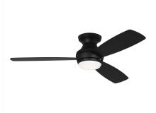 Visual Comfort & Co. Fan Collection 3IKR52MBKD - Ikon 52" Dimmable Integrated LED Indoor Midnight Black Hugger Ceiling Fan with Light Kit, Remote